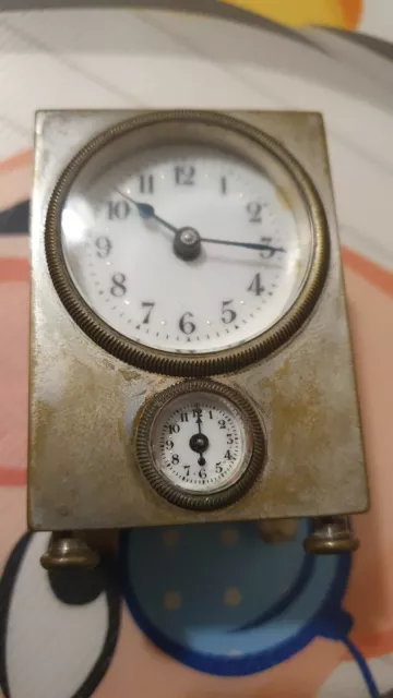 Antico Orologio sveglia vintage  alarm clock da tavolo RARA doppio quadrante