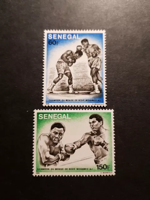 Briefmarke Afrika Senegal Mohamed Ali Boxen N° 454/455 Neu MNH 1977