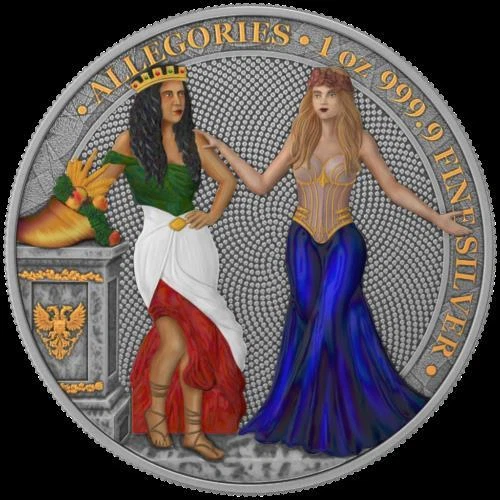 Germania 2020 5 Mark - Italia & Germania - Funky Holo - 1 Oz Silver Coin