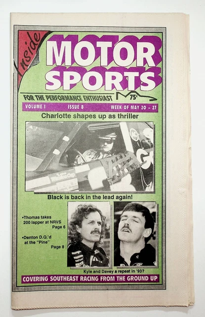1993 INSIDE MOTORSPORTS Racing Newspaper Dale Earnhardt Allison Petty ...
