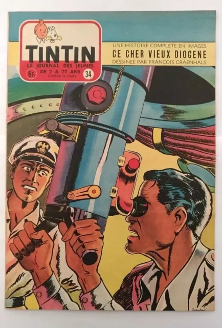 Journal Tintin - édition Belge - n°34 de 1955: Couverture François Craenhals