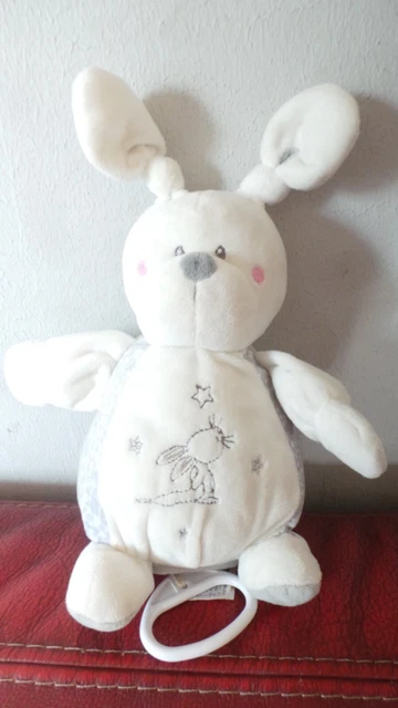doudou lapin musical n.v simba toys benelux gris/blanc étoiles