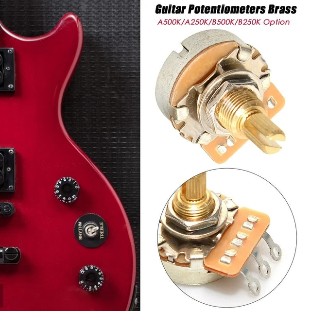 Guitare En Laiton 3/8 "Fileté Potentiomètre d'arbre de cuivre Arbre court