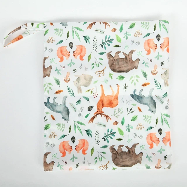 Diaper Bag Baby Wet Dry Pouch Zipper Nappy Storage Waterproof Reusable 36cmx29cm 3