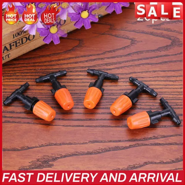 20pcs Atomizing Sprayer Water-Saving with Tee Connector Connect for Lawn Garden