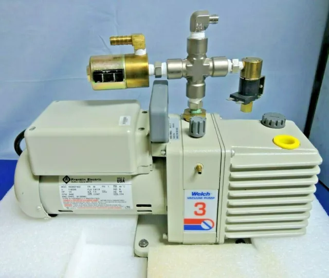 NEW Welch 3 DirecTorr 8910 Vacuum Pump Dual Stage with KIP Fluid Control Valves 3