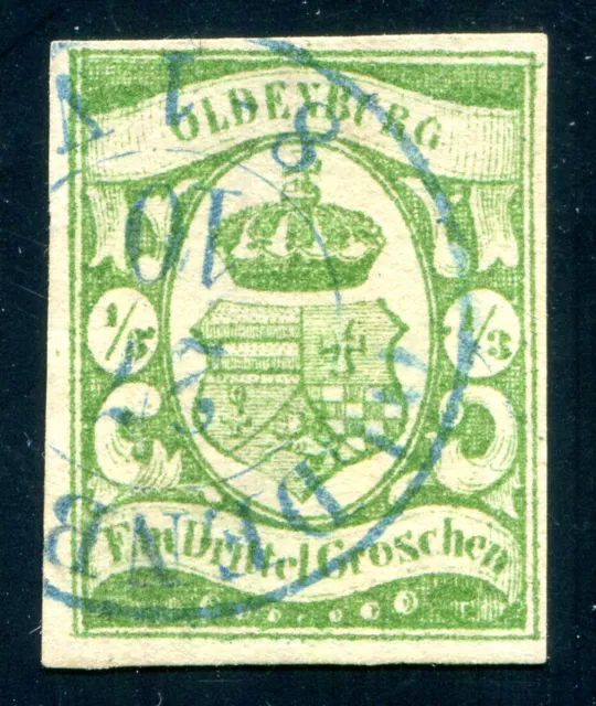 OLDENBURG 1861 10b gestempelt SEHR SCHÖN gering verbessert BEFUND BPP (H6515