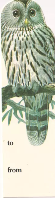 Antioch 1978 Bookmark Owl Drawing Diecut Bird of Prey Lover Gift Enclosure