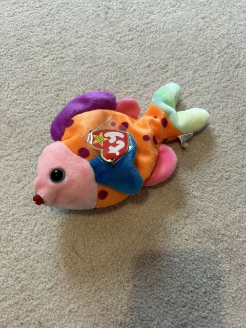 RARE TY Beanie babies - LIPS - the fish, 1999 with tag RARE ERRORS