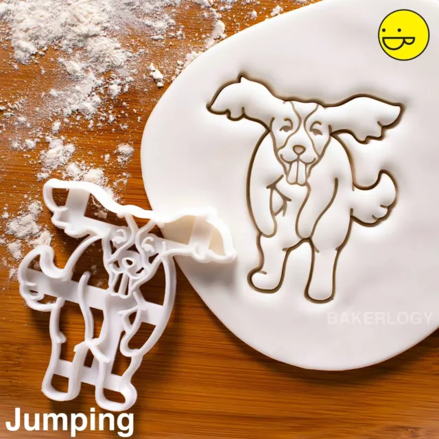 English Springer Spaniel Jumping cookie cutter | cute dog pet biscuit treats vet