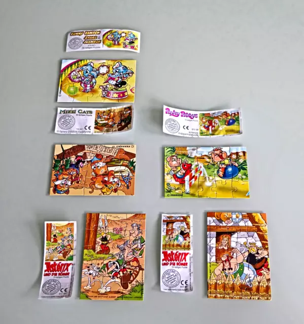 Ferrero Ü Ei Puzzle plus BPZ Asterix  Funny Fanten  Miezi Cats  Pinky Piggys