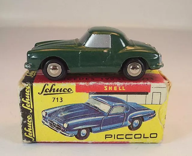 Schuco Piccolo 1/90 No.713 Mercedes 190 SL grün mit Faltprospekt in O-Box #6940