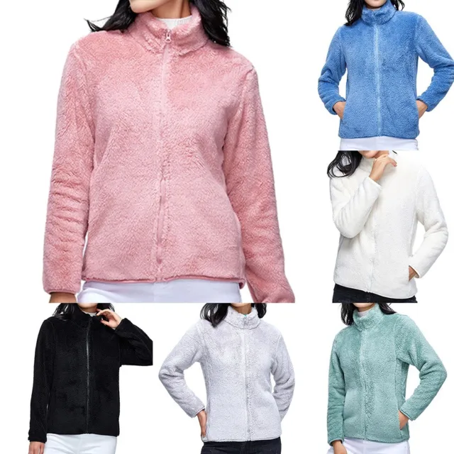 Manteau polaire confortable pour femmes avec fermeture à glissière idéal pour