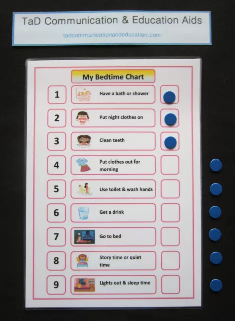 MY EVENING / BEDTIME CHART  ADHD Autism SEN PECS Dementia Alzheimer's Visual Aid