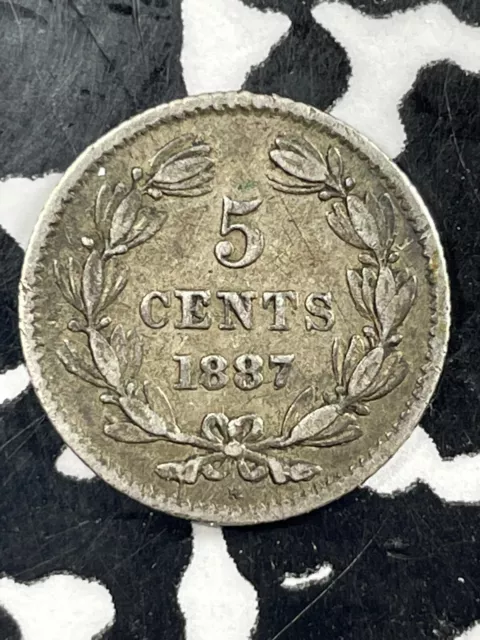 1887 Nicaragua 5 Centavos Lot#M2031 Silver!