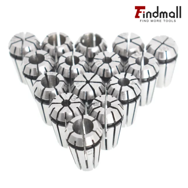 Findmall ER11 Spring Collet 15Pcs Set CNC Super Precision For Milling Tool