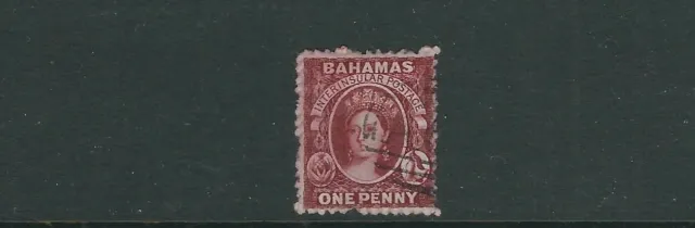Bahamas 1861 Qv Portrait(Scott 2 Rugueux Perf 14) AVG D'Occasion Nicked At Bas