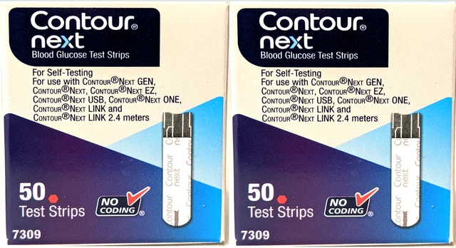 100 quilates (2x50) NUEVAS tiras reactivas Contour Next, CADUCIDAD. 7/2024