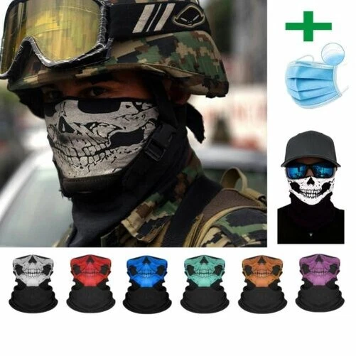 Bandana Calavera Cráneo Mund-Nasen-Maske Paño Alltagsmaske + Máscara Descartable