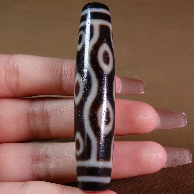 Ancient Tibetan DZI Beads Old Agate Rare 10 Eye Totem Amulet Pendant GZI #9471