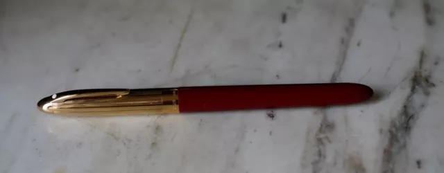 Stylo Plume Sheaffer Crest Resine Rouge Rubis & Pl. Or - Plume Or Massif 18 K 2