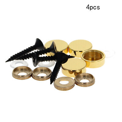 4Pcs 12-16mm Dia Brass Mirror Screws Decorative Caps Cover Nails Polished Gold