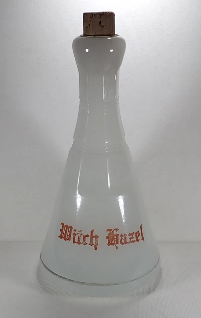 WITCH HAZEL Antique Clambroth White Milk Glass Apothecary Barber Bottle MAC