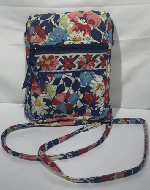 Vera Bradley Hipster Crossbody Bag - Floral Pattern Red White Blue Green 8”x6”
