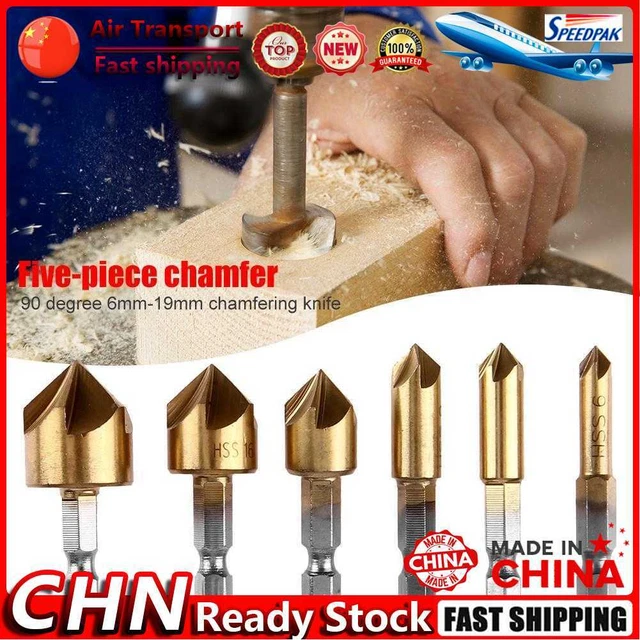 6pcs 90 Degree HSS Countersink Chamfering Countersink Chamfer Drill Bit Fr