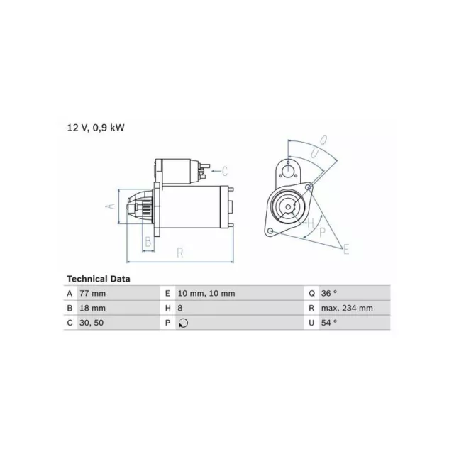 Bosch Starter Eco Für Hyundai Kia Mitsubishi 0 986 012 301