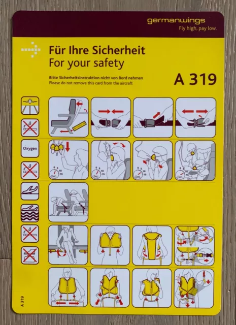 Germanwings A319 Safety Card