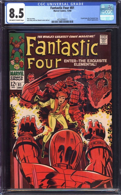 Fantastic Four #81 Cgc 8.5 Ow/Wh Pages // Crystal Joins The Ff Marvel 1968