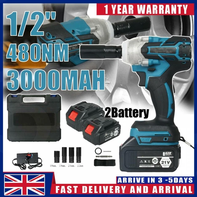21V Cordless Impact Wrench Impact Driver Ratchet Rattle Nut Gun +Battery Charger