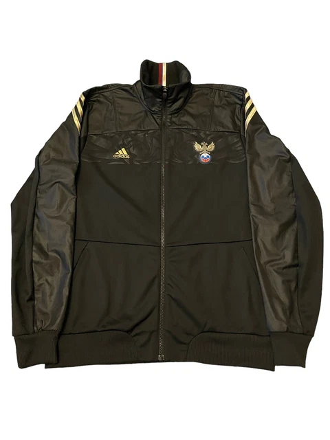 ADIDAS RUSSIA FOOTBALL Blue Regular Hooded Rain Jacket Mens M