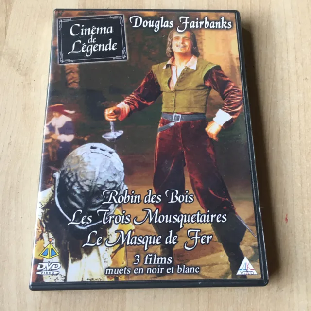DVD 3 FILMS NB muets Douglas Fairbanks : Robin des bois, Les 3 mousquetaires...