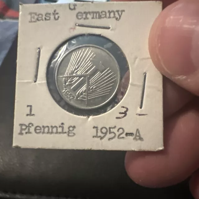 GERMANY - DEMOCRATIC REPUBLIC ~ 1952 A ~ Pfennig ~ (1 COIN ONLY)  ☘️ W-#839 ☘️