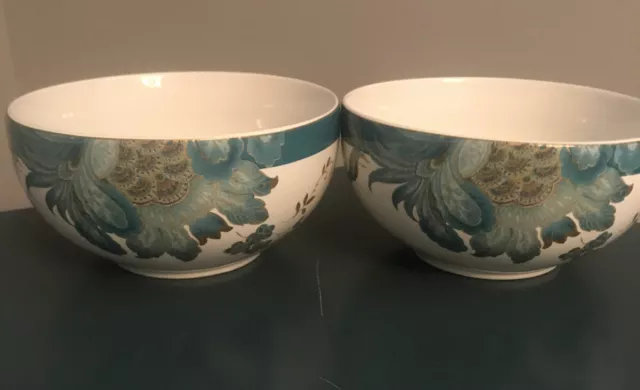 222 Fifth ELIZA-TEAL Soup Cereal Bowls Set Of (2)