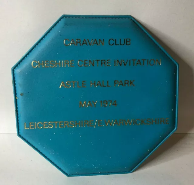 1974 Caravan Club Cheshire Centre invitation Vinyl Drinks Mat Souvenir