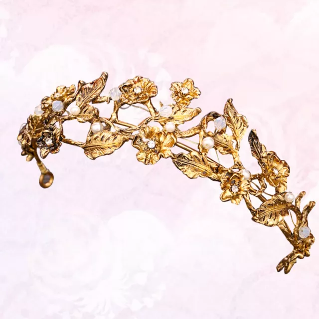 Gold Baroque Headpiece Vintage Headwear for Women Wedding Dress Tiara