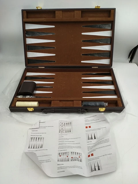 Professor Puzzle Backgammon De Madera: Juego De Mesa Clásico Para Dos Jugadores, Tablero Plegable Portátil Con Almacenaje De Fichas (WGW2356)
