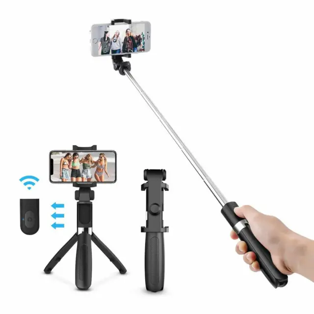 Bluetooth Selfie Stick Stange Stativ Monopod Handy Halterung für Android iPhone