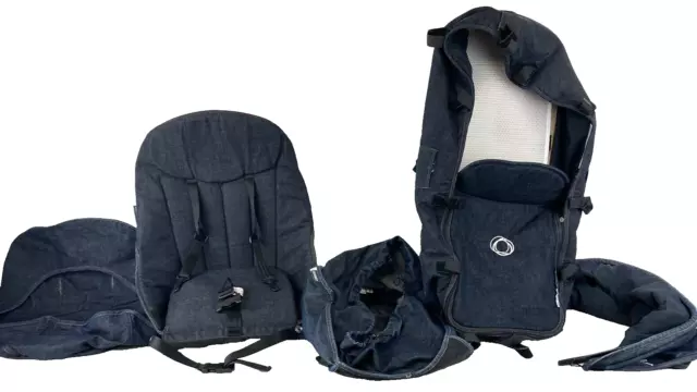 BUGABOO CAMELEON 3 Navy Denim Fabric Limited Edition 007 5Pcs For Pram Set 90.00 PicClick UK