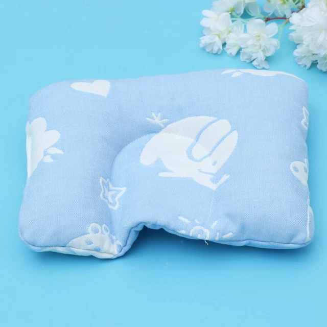 Almohada suave para bebés dibujos animados en forma de U para niños pequeños (azul)