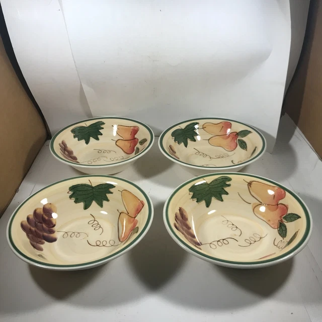 Set of 4 ROYAL NORFOLK Fruit Pattern Soup Salad Cereal Bowls