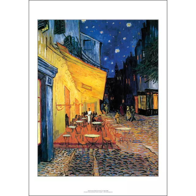 Cafe Terrace at Night Art Print – Vincent Van Gogh 1888 Paint'g – 3 sizes Poster