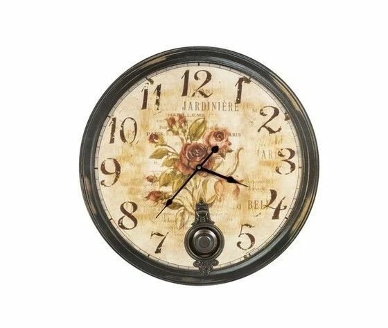 Orologio Da Parete Chic Rosa 30 Cm – Stile Vintage Europeo Con Farfalla – Silenzioso, A Batteria