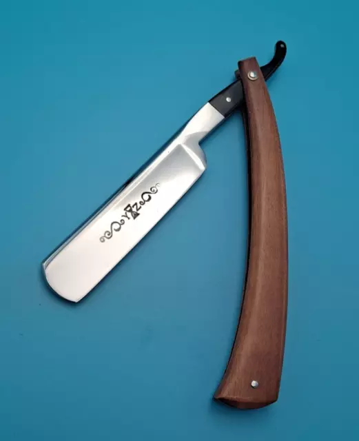 STRAIGHT RAZOR UNUSED- COUPE CHOUX NEUF  5/8 -TIGER WOOD et BOIS DE VIOLETTE