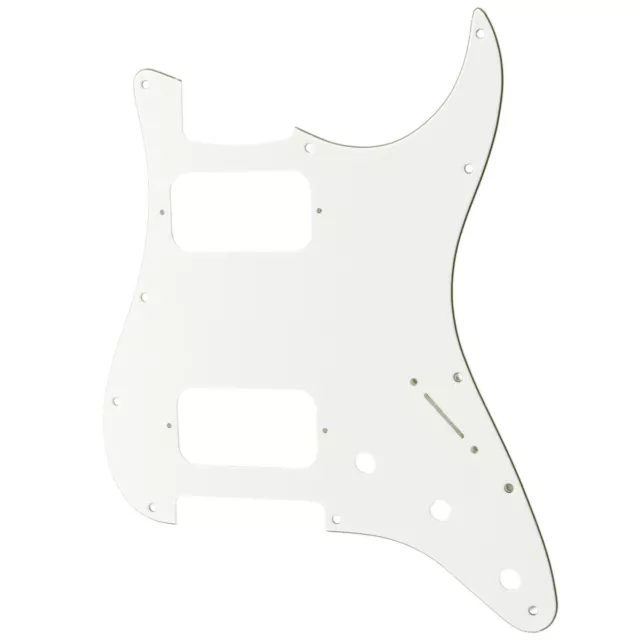 Musiclily Pro 3Ply White 11 Hole HH Pickguard For Fender Standard Strat Guitar