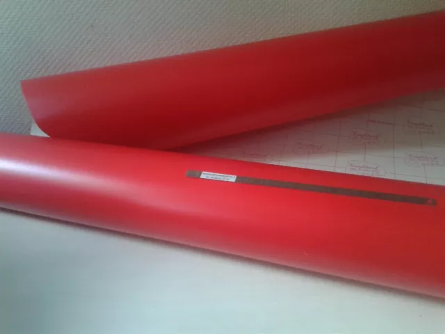 Rouleau 5 Mètres ou Plus / 122 cm Adhésif Vinyle Rouge Satin Autocollant TL780