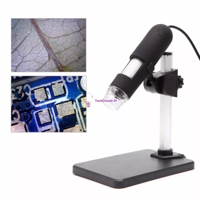 2MP 1000X 8 LED USB Digital Microscope Endoscope Magnifier Camera+Lift Stand